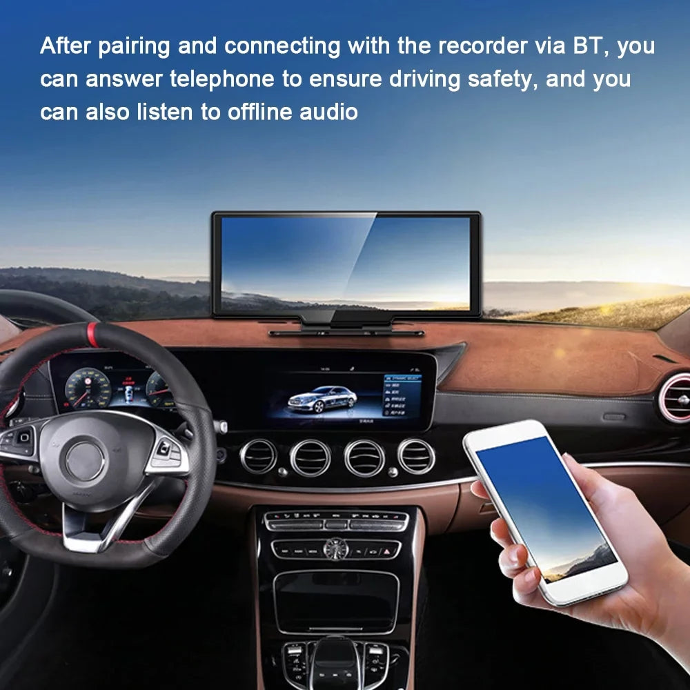 Docooler Multi-language Car Video Recorder Car Camera Auto Camcorder 10.26in Car Rearview Camera Mobilephone APP Control Car Multi- BT AUX Car Console