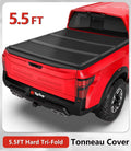 TIPTOP Tri-Fold Hard Tonneau Cover Truck Bed FRP On Top For 2017-2023 Nissan Titan 5.5ft Bed (67") w/o Titan Box | TPM3 |For Models With or Without The Deck Rail System|