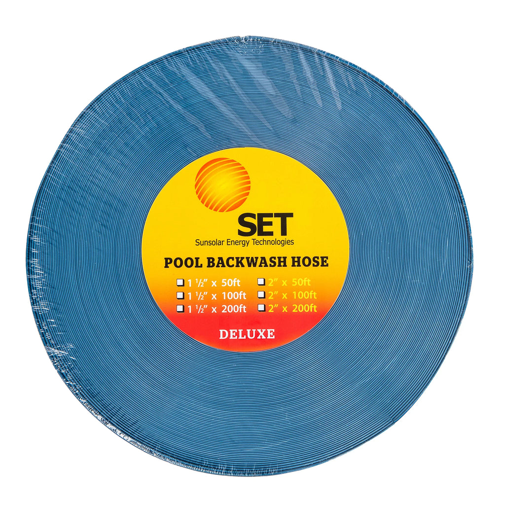 Heavy Duty Deluxe 1.5'' Backwash Discharge Hose for Swimming Pools - 200ft long