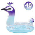 Alin Swimming Pool Toys Inflatable Glitter Pool Float Peacock Designed with Fast Valves Lounge Raft Decorative Water Game Summer Beach Party for Kids | 48 Centimeter