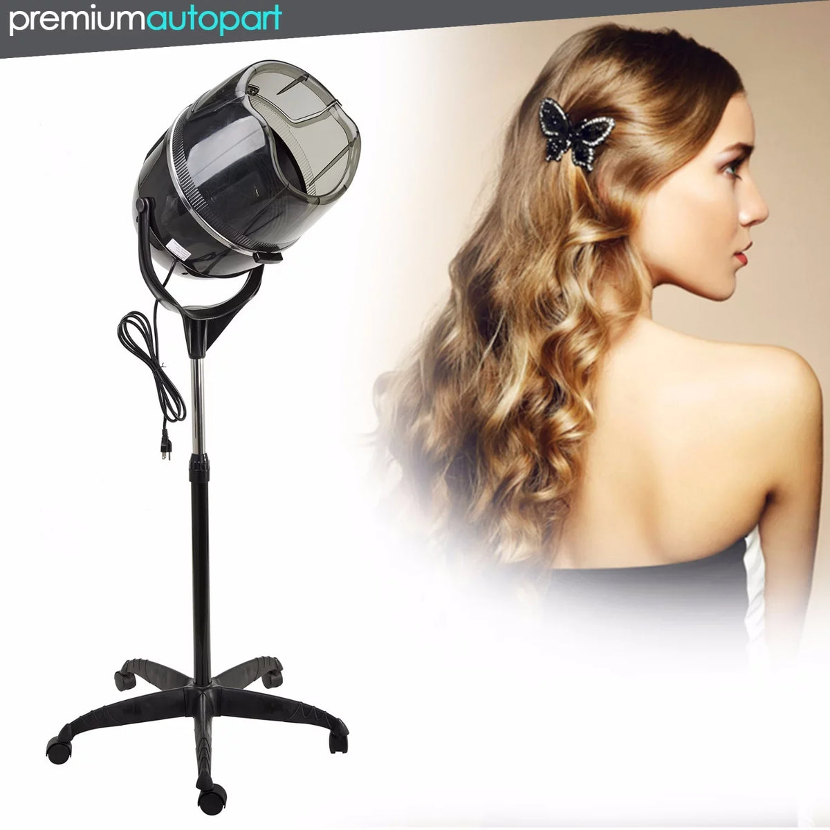 Bonnet Stand Up Hair Dryer Hood Timer Salon Styling Onyx New