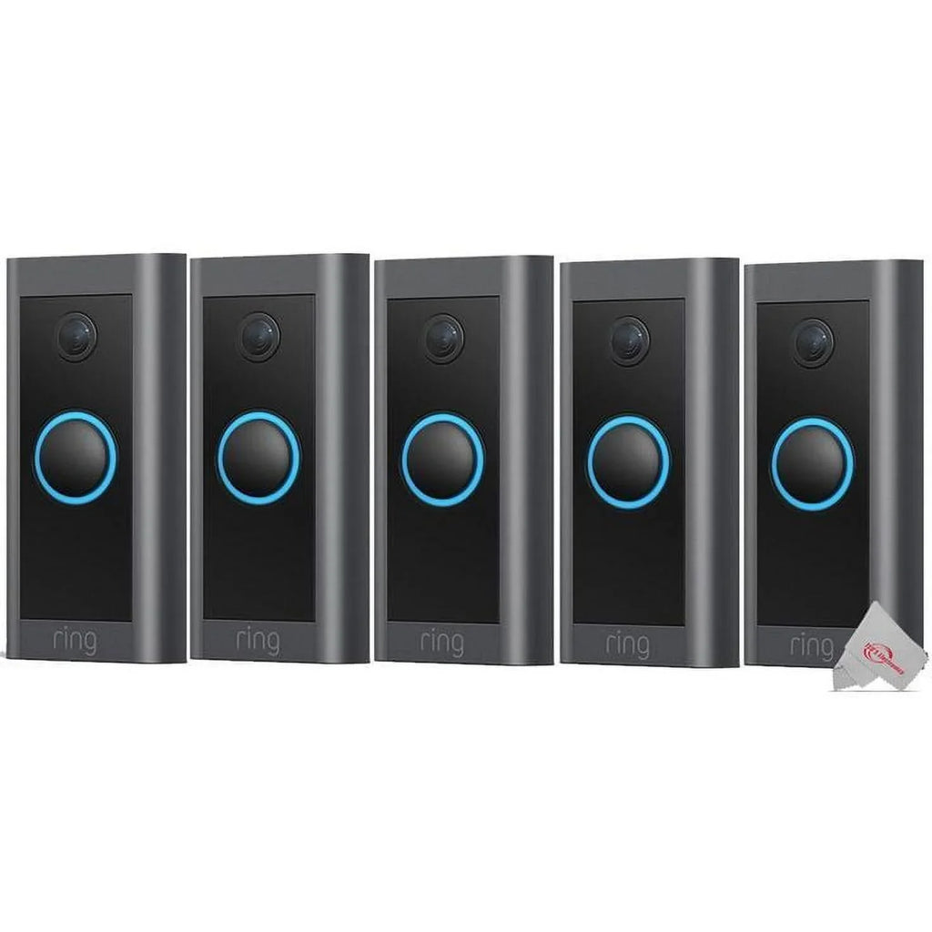 5x 1080p Wired HD Video Doorbell Dark