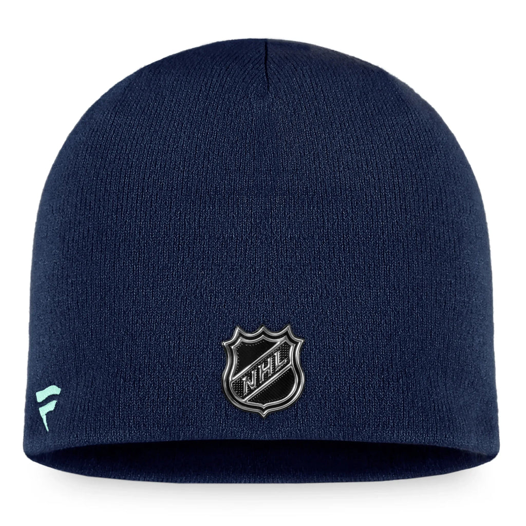 Men's Fanatics Branded Deep Sea Blue Seattle Kraken 2022 Training Camp Authentic Pro Beanie - OSFA