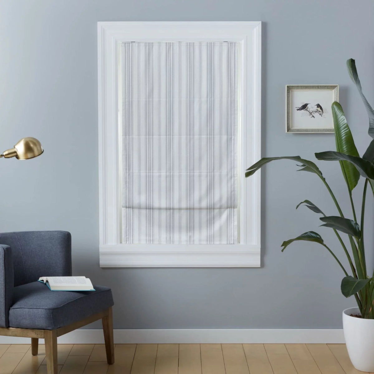 Exclusive Home Ricardo Total Dark Roman Shade, 23"x64", Grey