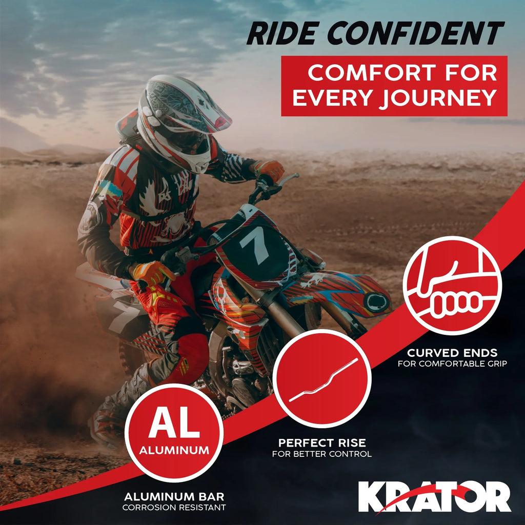 Krator Motorcycle Low-Rise Handlebar 7/8 Unit Compatible with Yamaha Majesty XC 125 180 200 400