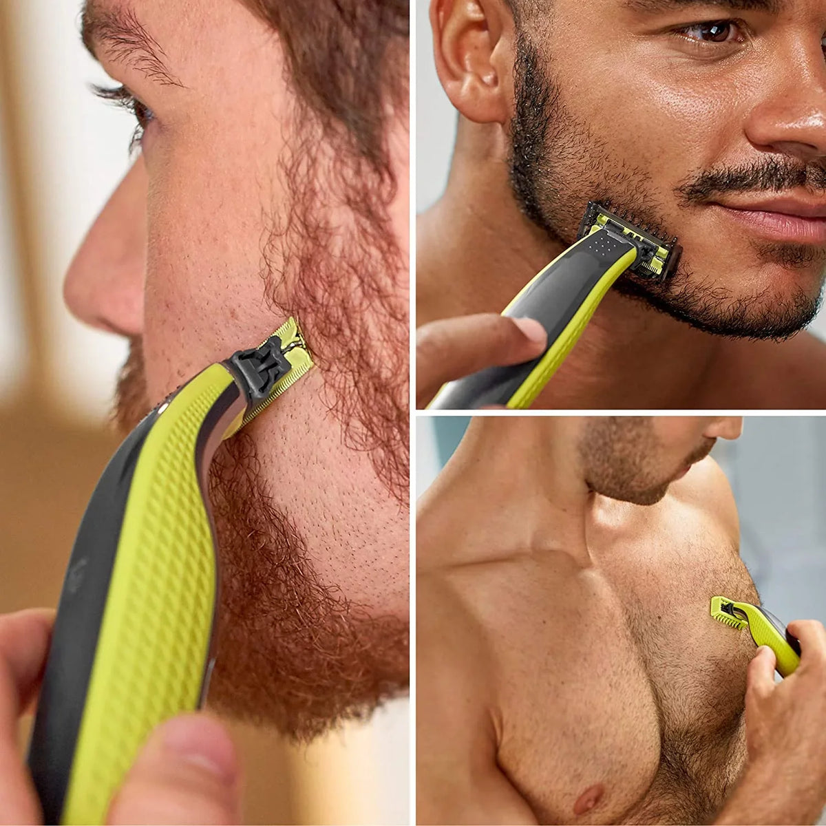 Philips Norelco OneBlade Face + Body Hybrid Electric Trimmer and Shaver QP2630/70 - Midnight Green, & Silver