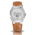 Asorock watches | BROWN leather Silver/White Transporter | 40mm mens watch | Midnight owned watch brand