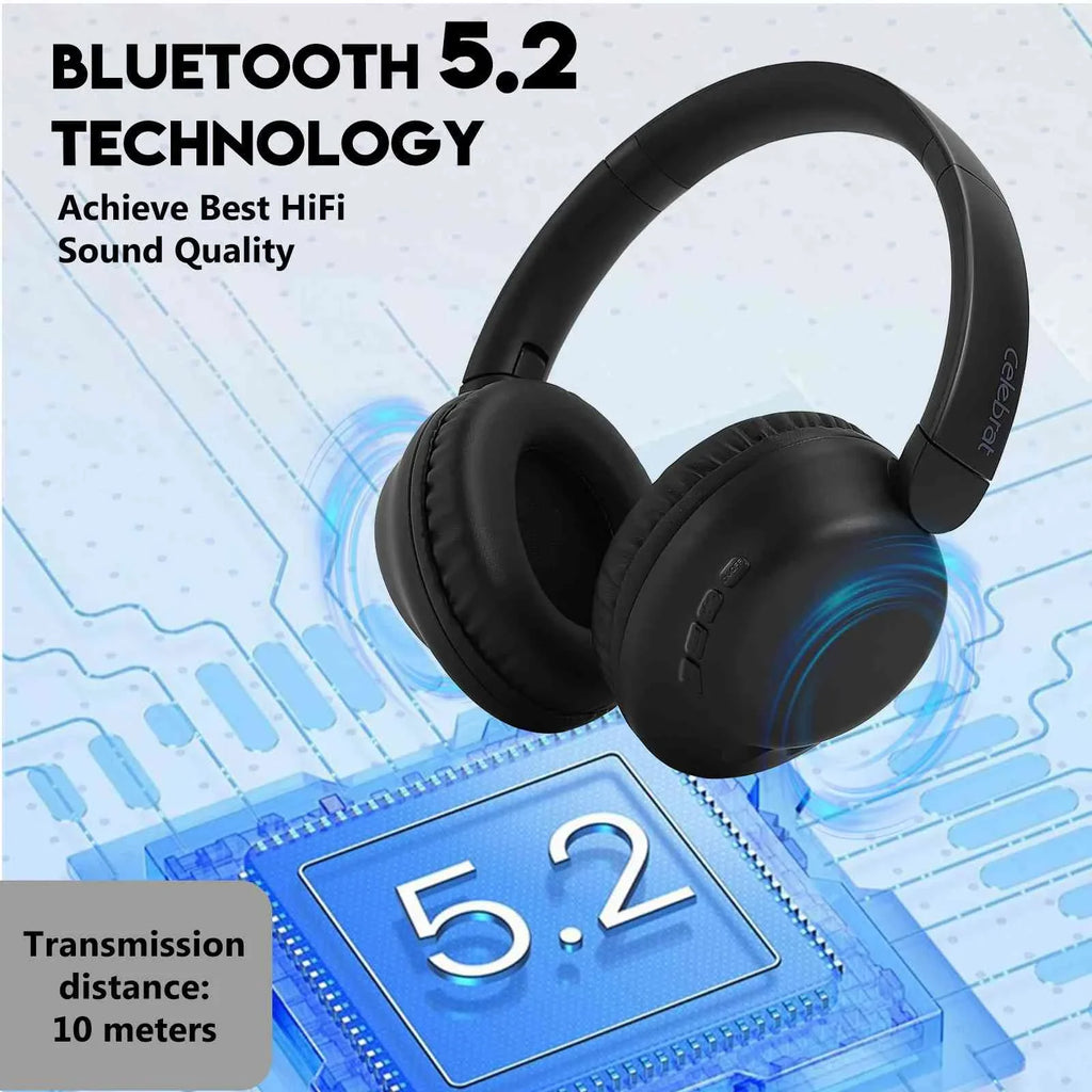 UrbanX Perfect Comfort 955 II Overhead Wireless Bluetooth Headphones For Nokia C1 Plus Noise-Cancelling, with – Midnight