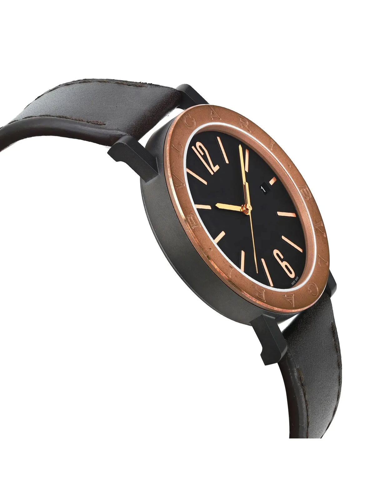 New Bvlgari Solotempo 41mm Steel Bronze Onyx Dial Automatic Men Watch 102931