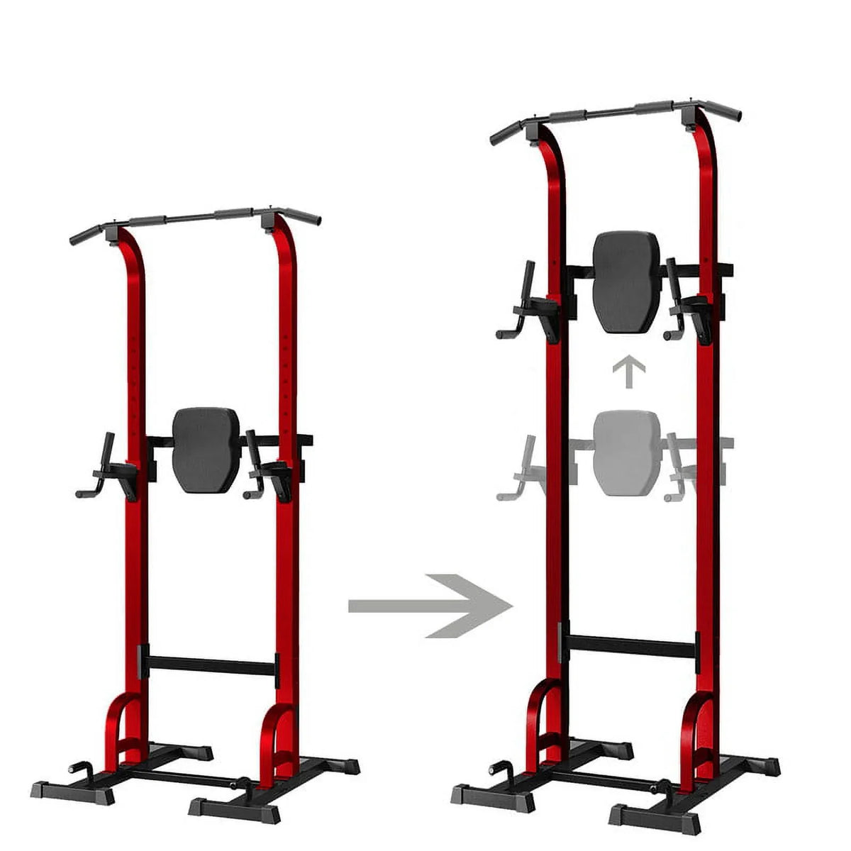 Station Stand Pull Up Bar for Gym Strength Training Workout Equipment，Red