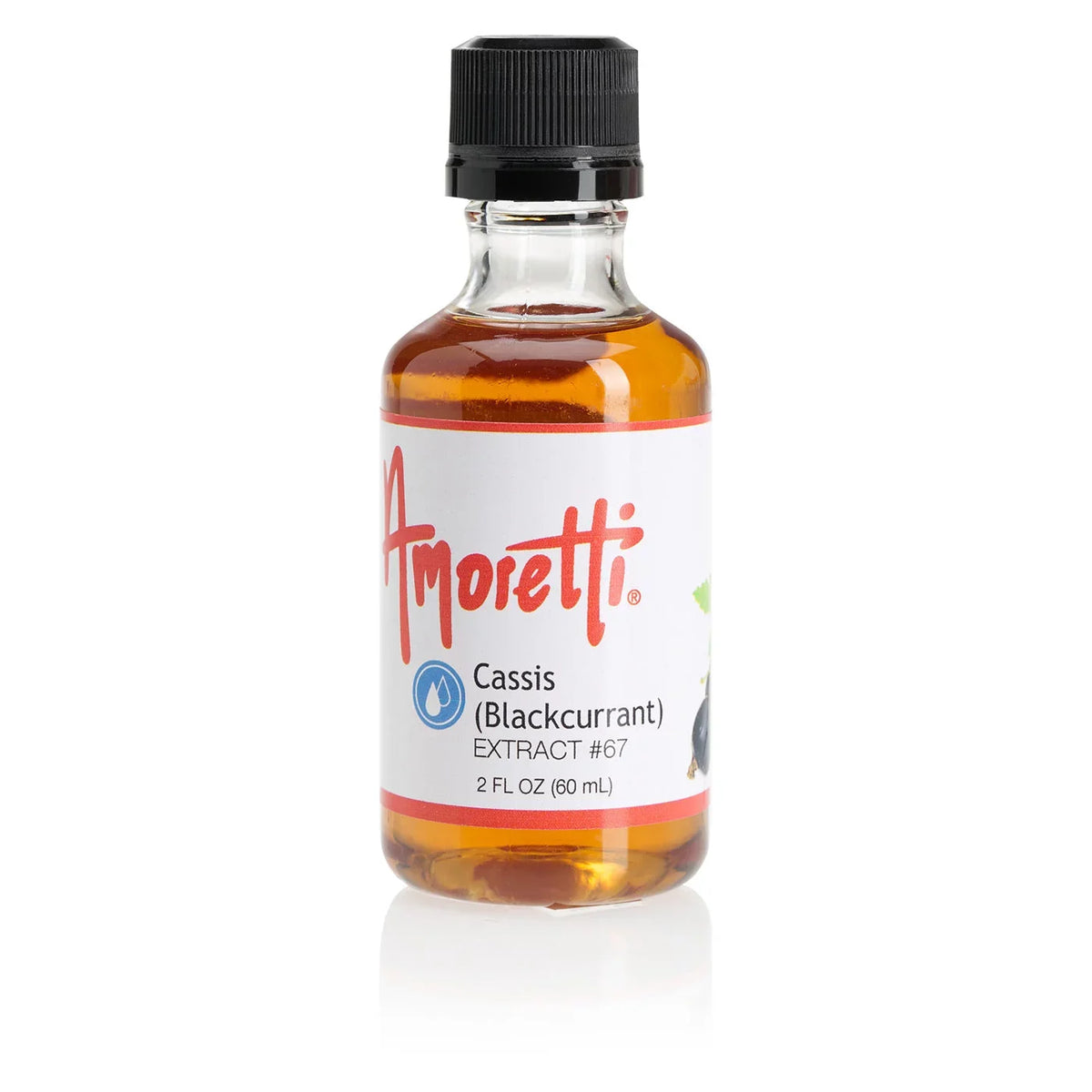 Amoretti - Cassis Charcoal Extract Water Soluble 2 oz - Highly Concentrated & Perfect For Pastry, Savory, Brewing, and more, Preservative Free, Vegan, Kosher Pareve, Keto Friendly
