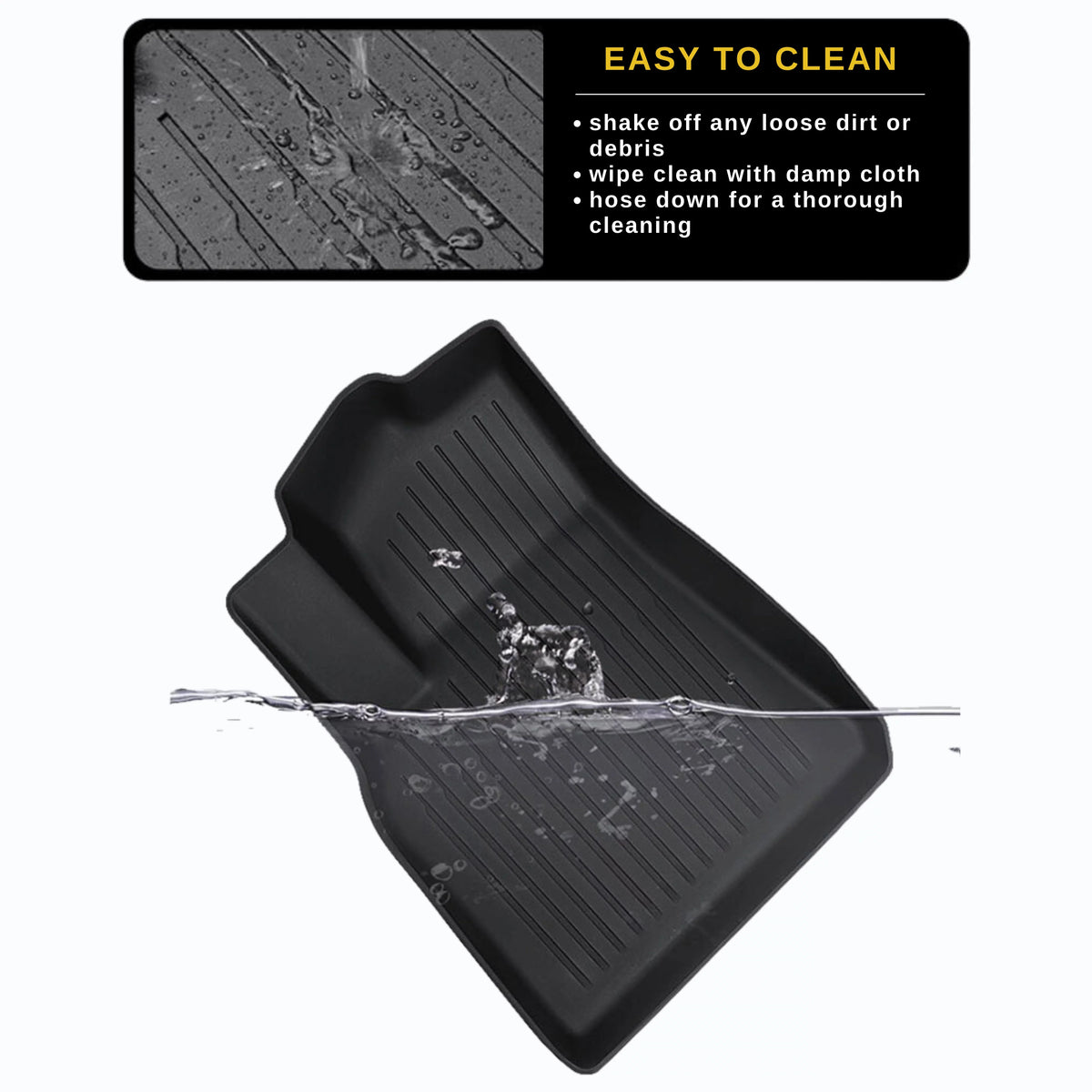 BunnyBird 6-Piece All Weather TPE Floor Mat Cargo Liner Trunk Mat for Tesla Model 3-5-Seater 2020-2023 Car Accessories