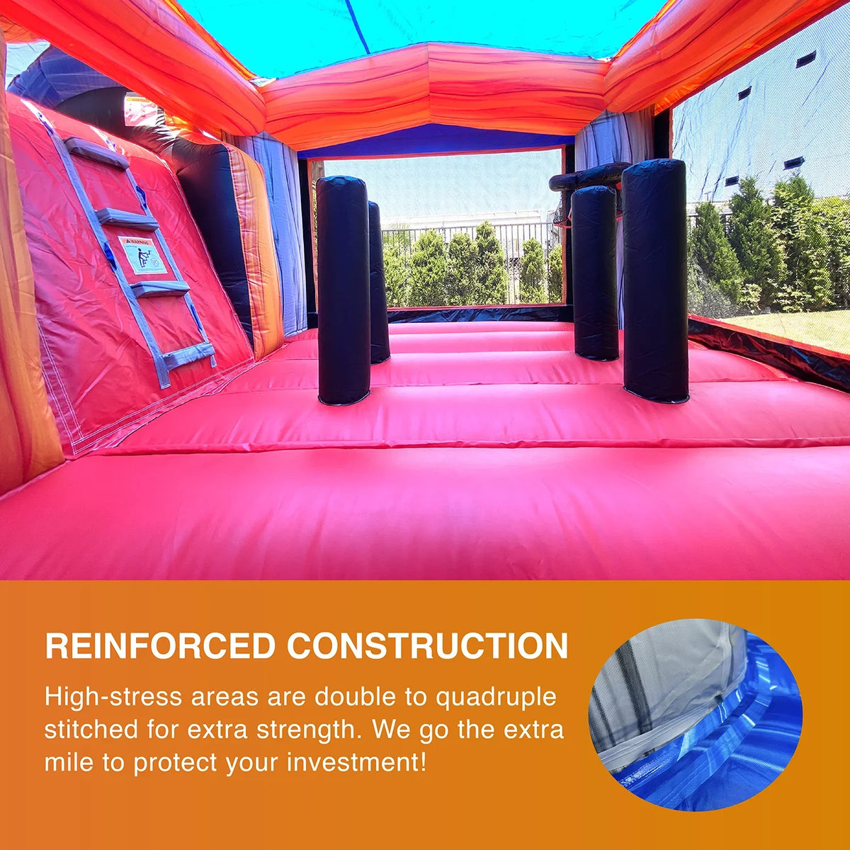 JumpOrange Titan Rocker Outdoor Commercial Grade Inflatable Bounce House Water Slide with Splash Pool for Kids and Adults with Blower