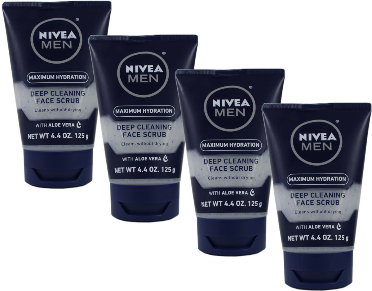 4 Pack - Nivea for Men Energizing Face Scrub 4.4 oz (125 g) Each