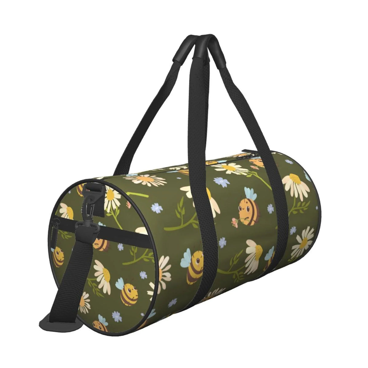 ZICANCN Green Daisies Bees Travel Duffle Bag, Sports Tote Gym Bag Weekenders Bags for Women Men