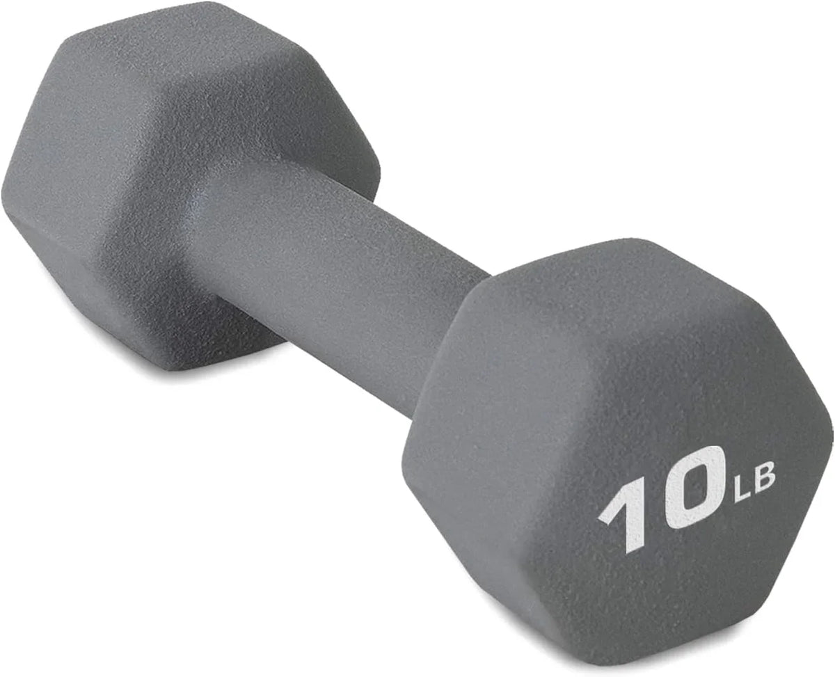 10LB Set Of 2 Hex Dumbbells Rubber Coated Cast Iron Hex Charcoal Dumbbell Weights For Exercises Neoprene Dumbbell Hand Weights Anti-Slip Anti-Roll Hex Shape Colorful 10Lbs Pair
