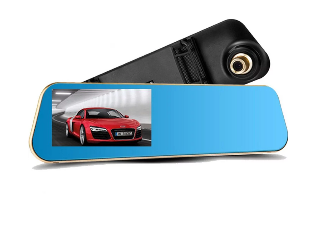 X10 Car DVR, Car Camera Car Video Recorder Full HD 1080P Car Video Camera 4.3 Unit LCD with Dual Lens for Vehicles Front Rearview Mirror DVR Dash Cam with Reverse Parking System