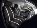 Auto Drive 2 Piece Checker Diamond Car Seat Cover Premium Leather Charcoal Universal Fit - 2102SC035
