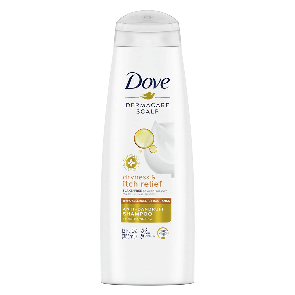 Dove Dermacare Scalp Anti Dandruff Shampoo For Dry And Itchy Scalp Dryness And Itch Relief Dry Scalp Treatment With Pyrithione Zinc 12 Oz, 6 Count