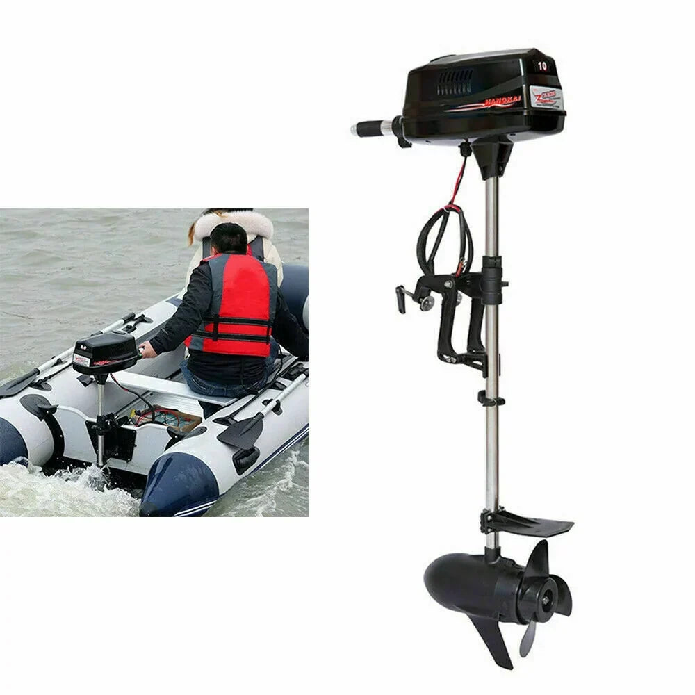 Wuzstar 60V 10HP Electric Outboard Motor Brushless Fishing Boat Engine w/Propel 2.2KW