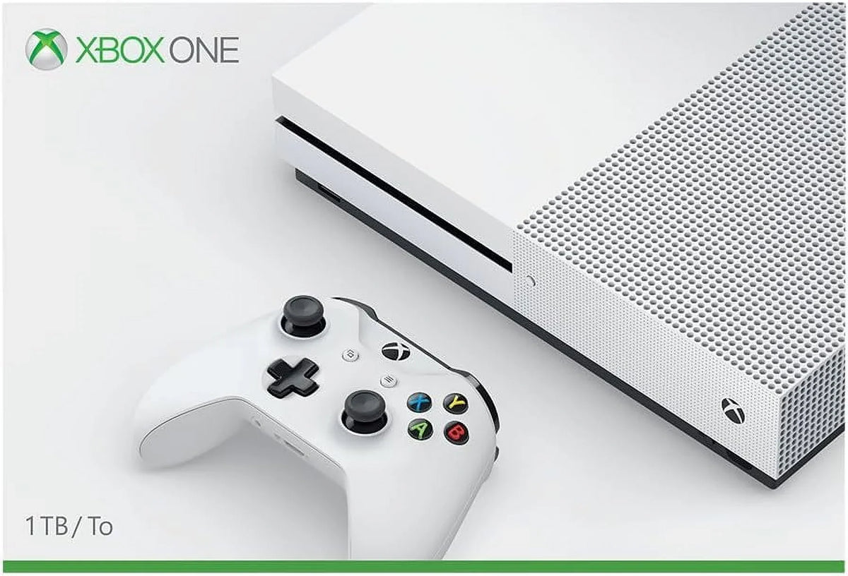 Microsoft Xbox One S White 1TB Gaming Console + 4in1 BOLT AXTION Bundle Like New