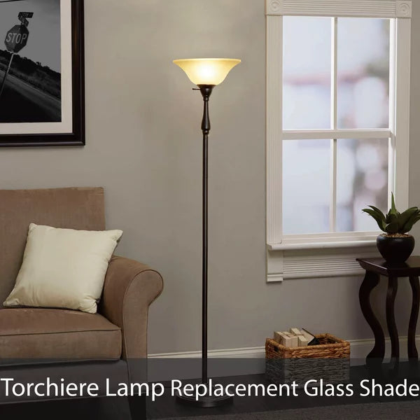 Aspen Creative 23144-11, Frosted Traditional Glass Shade for Medium Base Socket Torchiere Lamp, Swag Lamp and Pendant,13-1/4" Width x 5-1/8" Height.