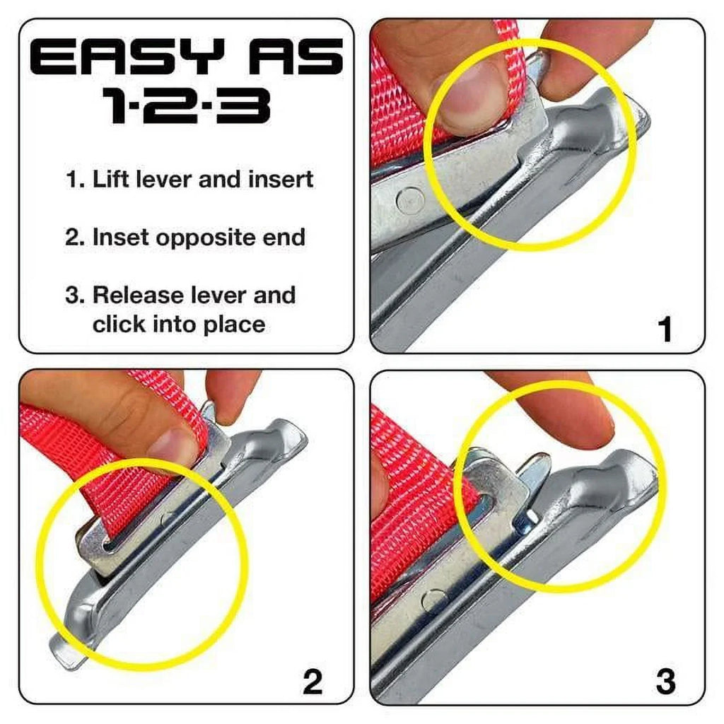 Weld-On Contoured Unfinished SNAP-LOC E-Track Single Strap Anchor 6-Pack (zinc rust protection), Logistic Tie-Down for Pickups, Trucks, Trailers