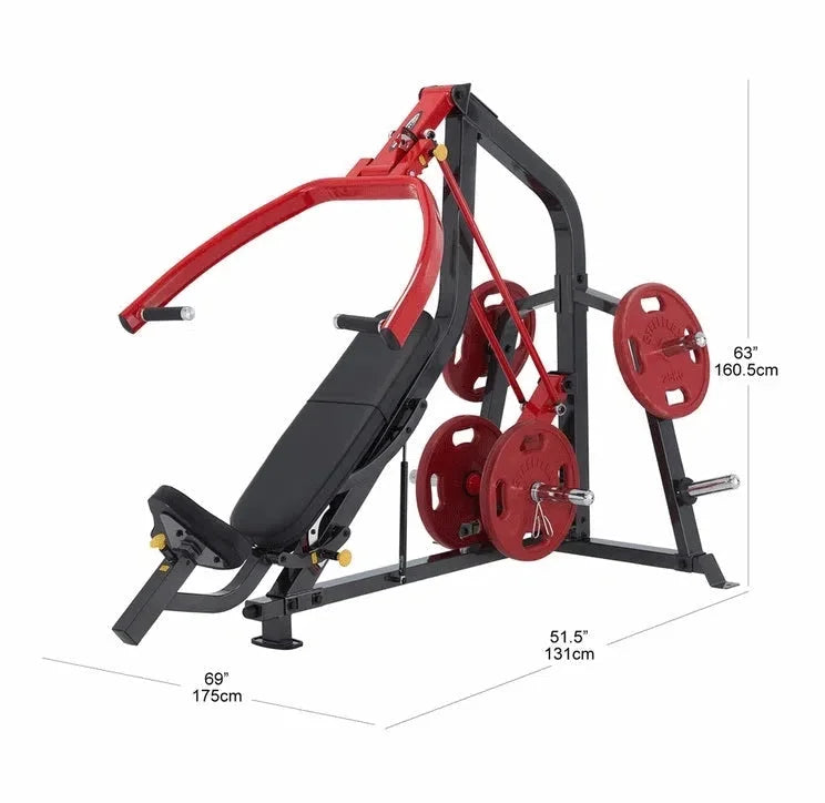 Chest Shoulder Incline Bench Press - Plate Loaded (Commercial Gym Quality) by SteelFlex