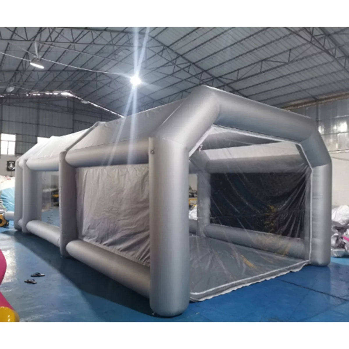 Miumaeov Inflatable Spray Paint Tent Built-in Blower Mobile Portable Giant Paint Spray Booth with Air Filter System and Transparent Polyvinyl Windows Inflatable Spray Paint Booth 26x13x10ft