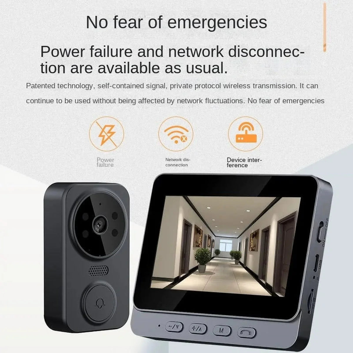M12 video doorbell Inch home smart life 2.4G wireless video two-way intercom doorbell monitoring