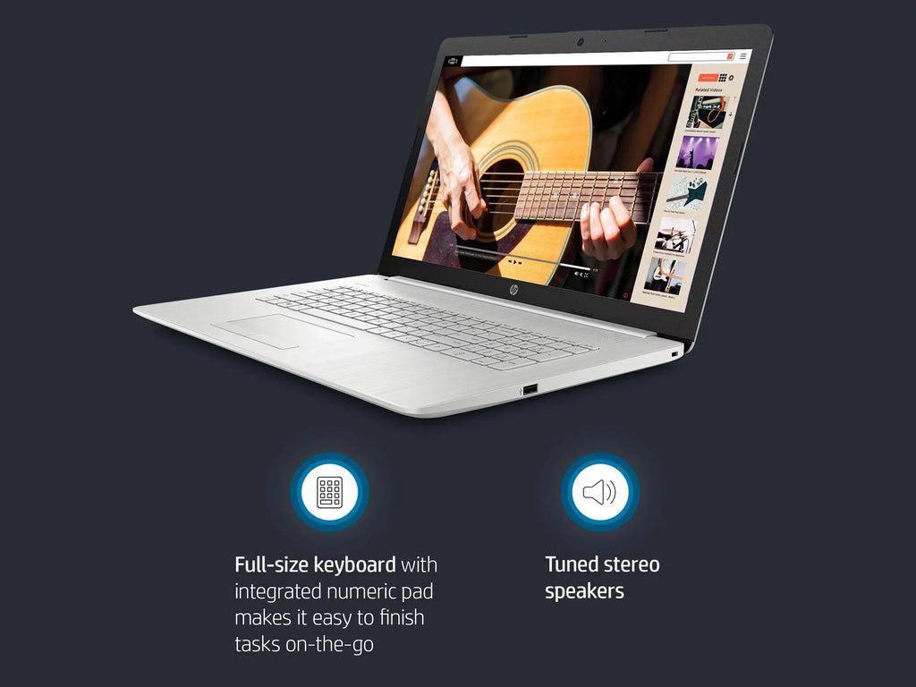 HP 17 Laptop, 17.3" IPS FHD Display, Intel Core i3-1115G4 Upto 4.1GHz, 32GB RAM, 1TB NVMe SSD, HDMI, Wi-Fi, Bluetooth, Windows 11 Pro