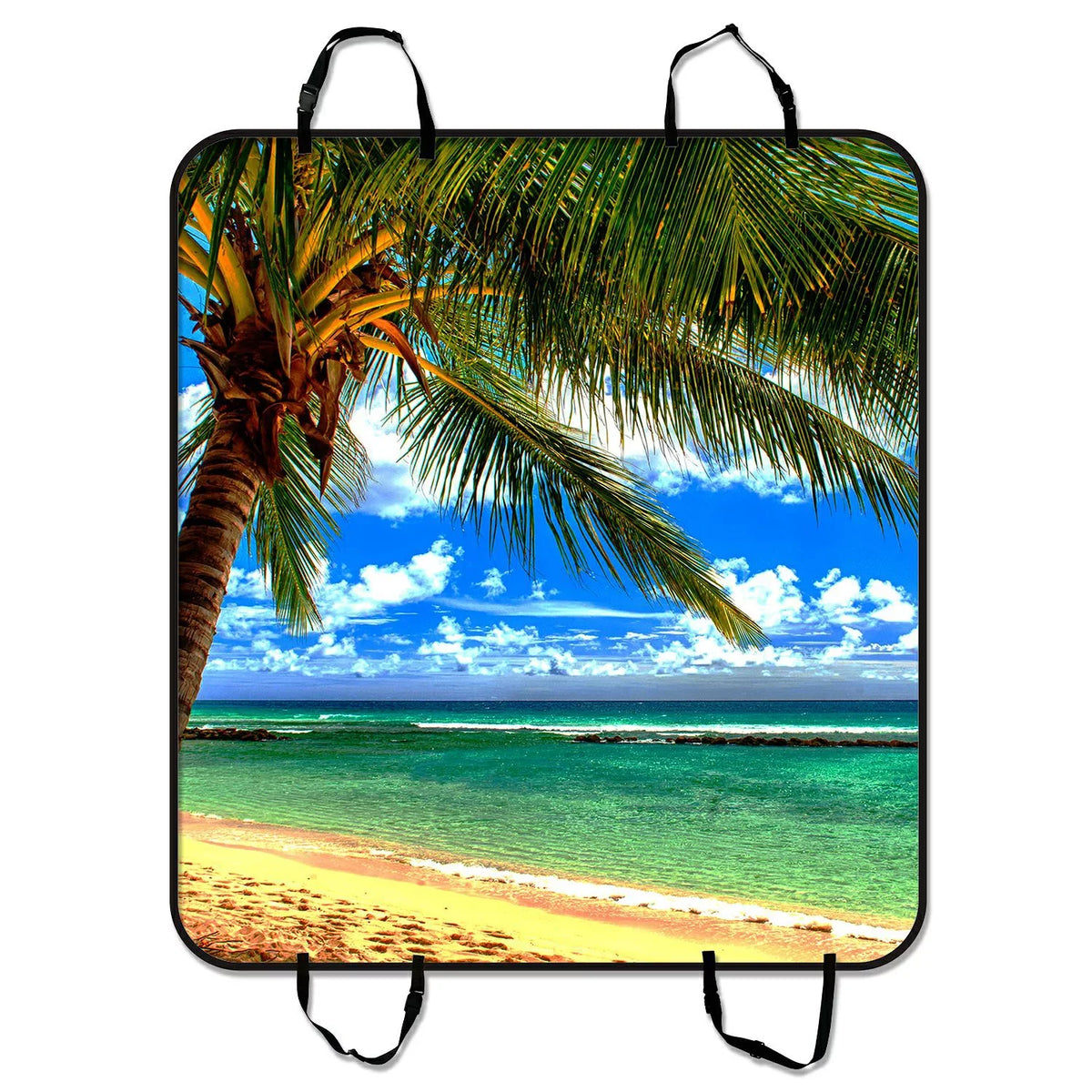 GCKG Beach Palm tree Pet Car Seat Cover Dog Car Seat Mat Hammock Cargo Mat Trunk Mat For Cars Trucks and SUV 54x60 Inch