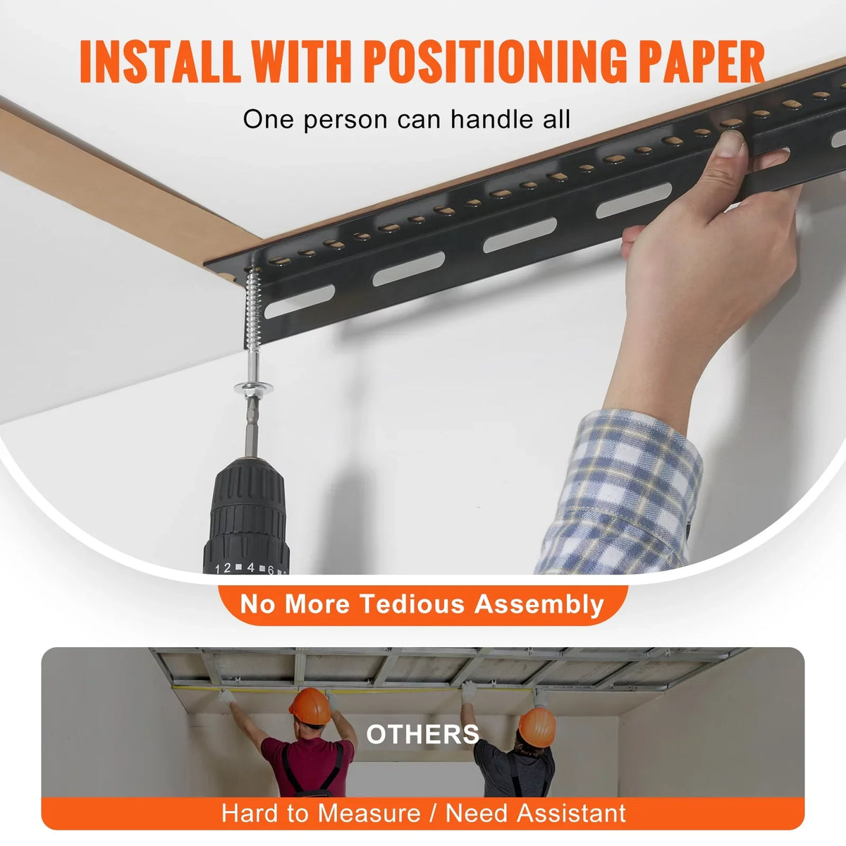 VEVOR Overhead Adjustable Garage Storage Rack 36x72in Ceiling Rack 550lbs Charcoal