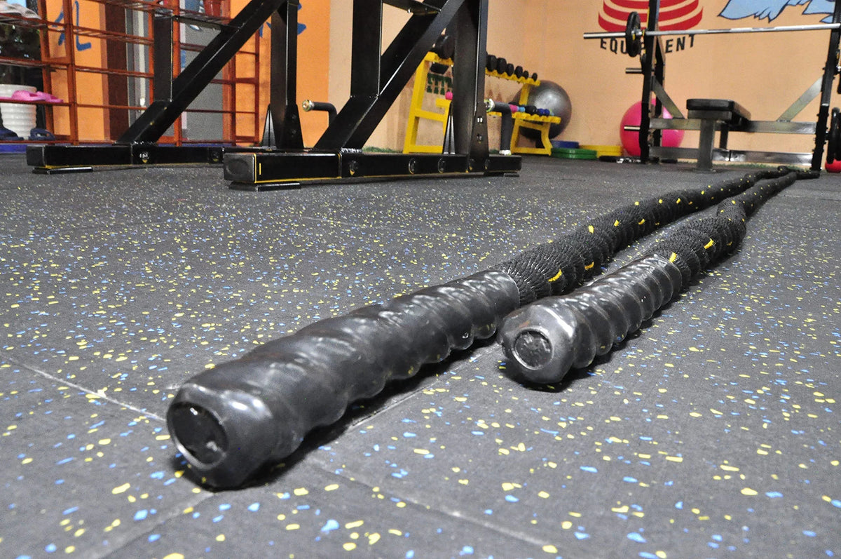 BalanceFrom Battle Rope 1.5 Centimeter Size Poly Dacron 50 FT Length, Heavy Ropes for Home Gym and Workout