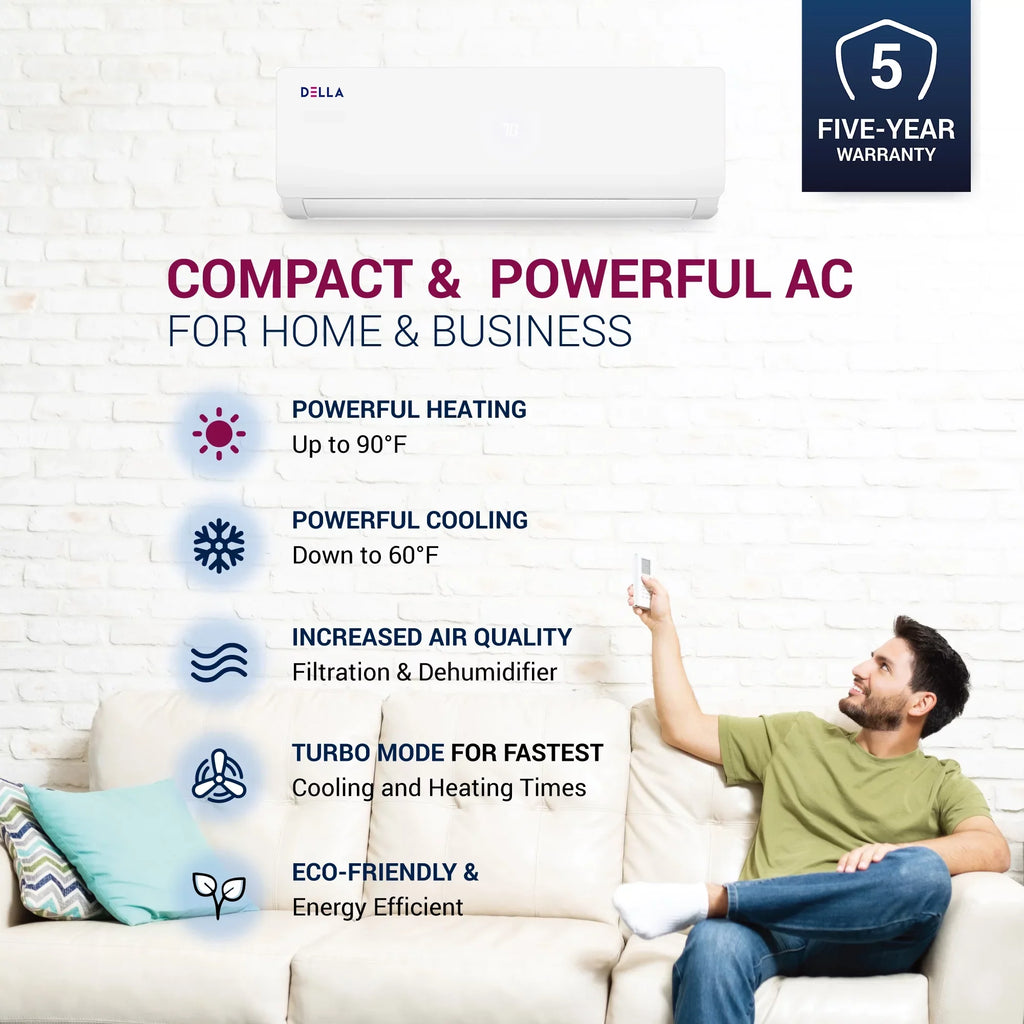 Della 27K BTU ODU Tri 3 Zone 9K 9K 9K BTU 20 SEER 208/230V Cools Up to 1200 Sq.Ft Wifi Energy Efficient Multi Zone Ductless Mini Split Air Conditioner Heat Pump Full Set with 16ft Installation Kits