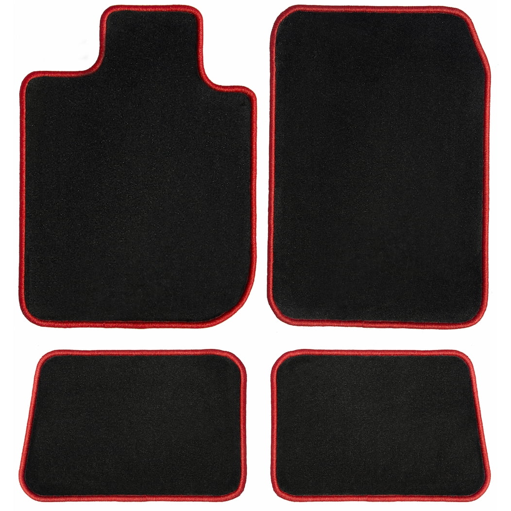 GGBAILEY BMW X3 Onyx with Red Edging Carpet Car Mats / Floor Mats, Custom Fit for 2011, 2012, 2013, 2014, 2015, 2016, 2017 - Driver, Passenger & Rear Mats