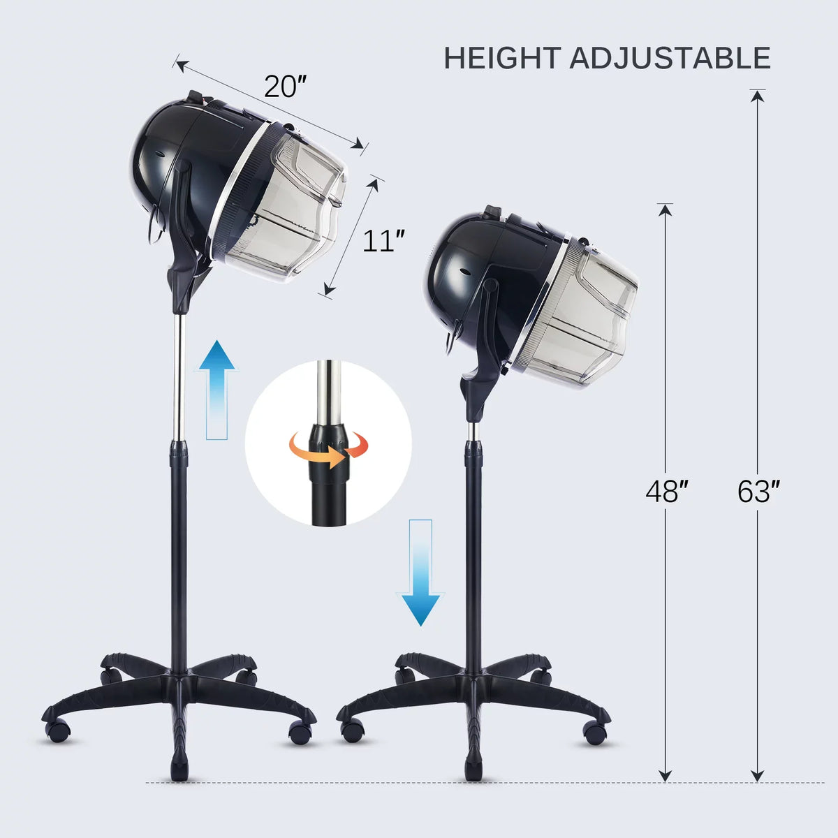 Bonnet Stand Up Hair Dryer Hood Timer Salon Styling Onyx New