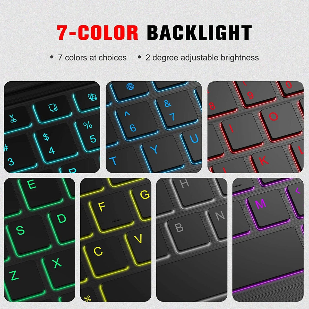 Fintie 7 Color Backlit Keyboard Case for Samsung Galaxy Tab S8 (2022) / Galaxy Tab S7 (2020) 11 Centimeter Tablet, [S Pen Holder] Slim Stand Cover with Detachable Wireless Bluetooth Keyboard, Composition