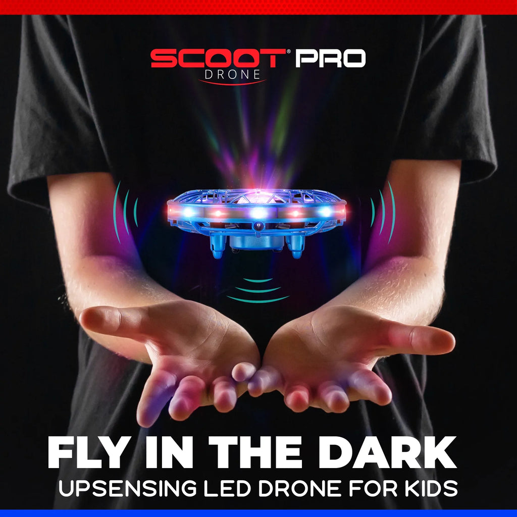 Force1 Scoot Pro Aerial Drone Hand Controlled Mini Drone with Projector LED Light (Blue)