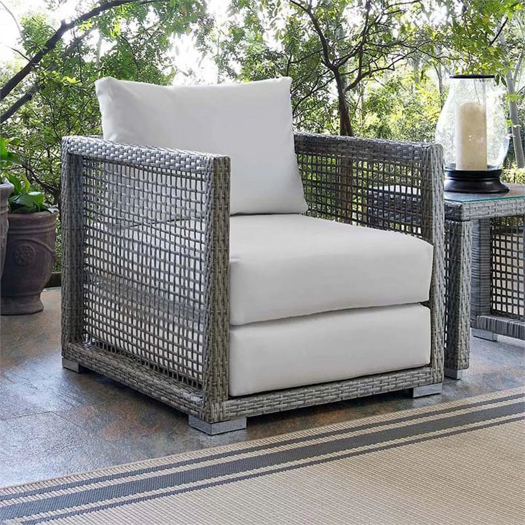 Allora Patio Chair in Gray and White