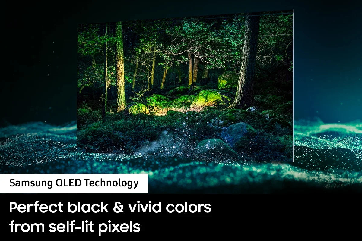 SAMSUNG Inch Class OLED 4K S95B Series - Quantum HDR OLED Self-Illuminating LED Smart TV with a Sanus VLT7-B2 42"- 90" Large Advanced Tilt 4D TV Wall Mount (2022)