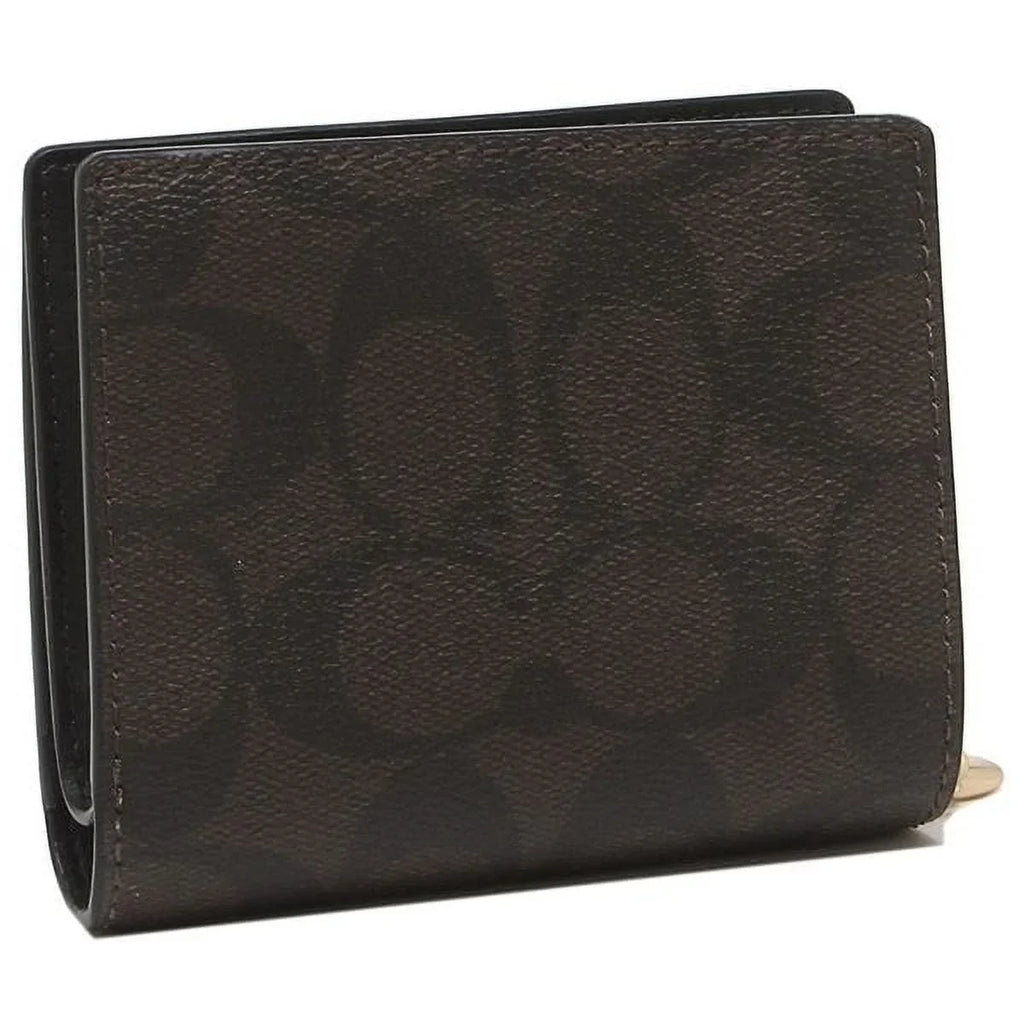 Coach Women's Snap Wallet In Signature Canvas (Brown / Onyx