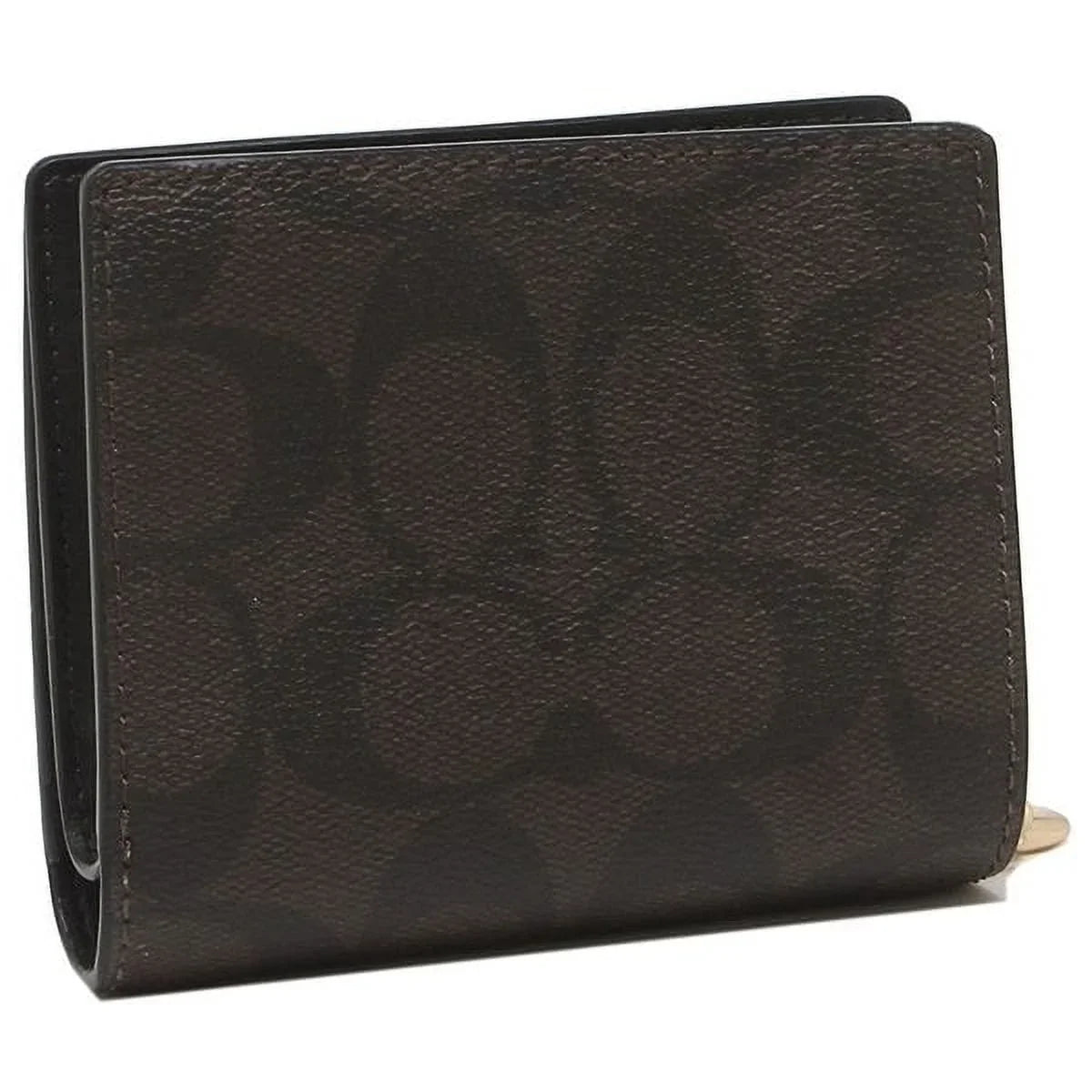 Coach Women's Snap Wallet In Signature Canvas (Brown / Onyx