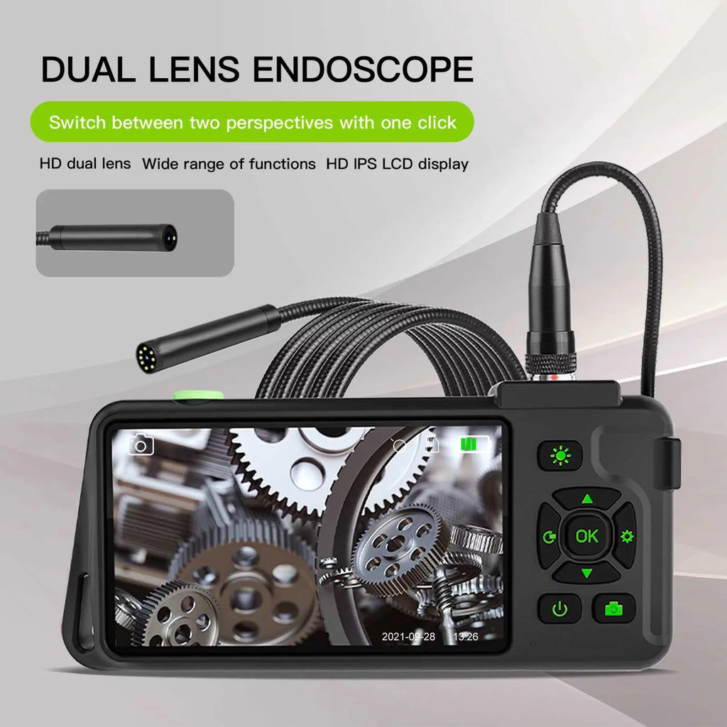 Docooler Industrial with Unit IPS Color Display 1080P Photos Videos Snake with 8 Borescope IP67 Waterproof 2 Million Pixels Inspection with TF Slot for Maintenance