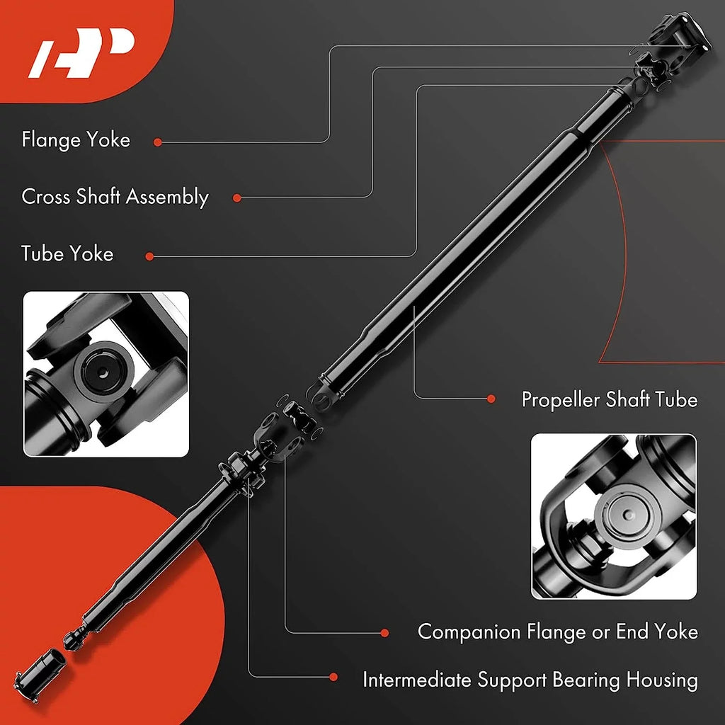 A-Premium Front Complete Drive Shaft Prop Shaft Driveshaft Assembly Compatible with Chevrolet Blazer 1995-1997 & GMC Jimmy 1995 & Oldsmobile Bravada 1996-1997, AWD, Replace# 19201891, 26028429