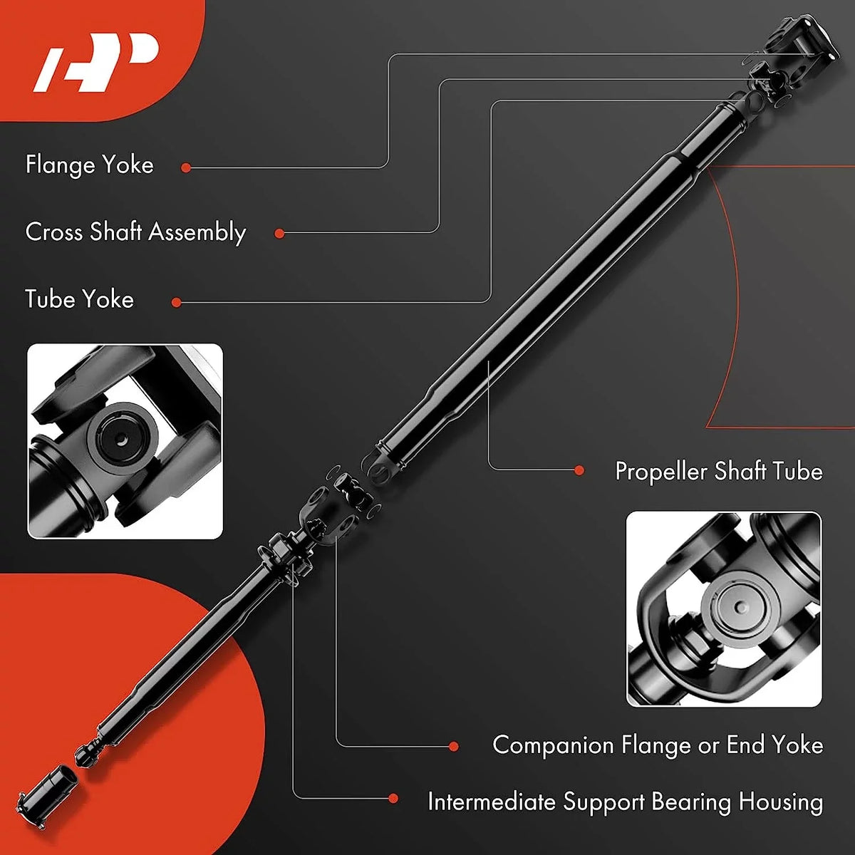 A-Premium Front Complete Drive Shaft Prop Shaft Driveshaft Assembly Compatible with Chevrolet Blazer 1995-1997 & GMC Jimmy 1995 & Oldsmobile Bravada 1996-1997, AWD, Replace# 19201891, 26028429