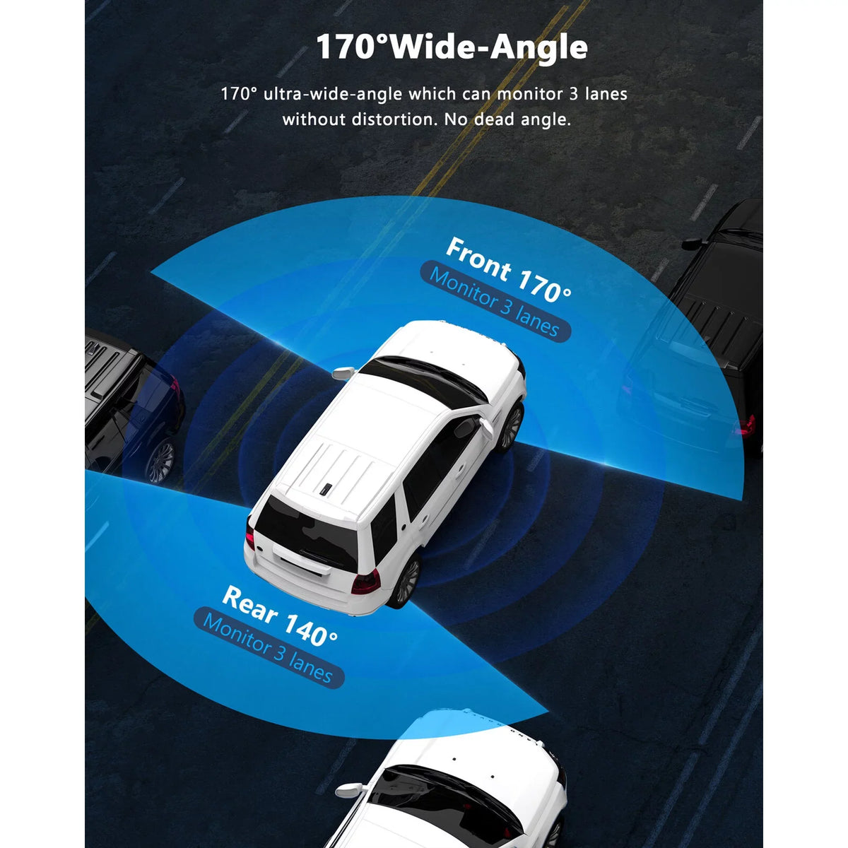 TOGUARD Dash Cam Front and Rear, 1080P Dash Camera, Dashcam with Night Vision, Car Camera with Inch LCD Display, Parking Mode, G-Sensor, Loop Recording, WDR