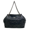 Pre-Owned CHANEL Bubble Quilt Chain Shoulder Coco Mark Handbag Charcoal Women's Z0005974 (Fair)