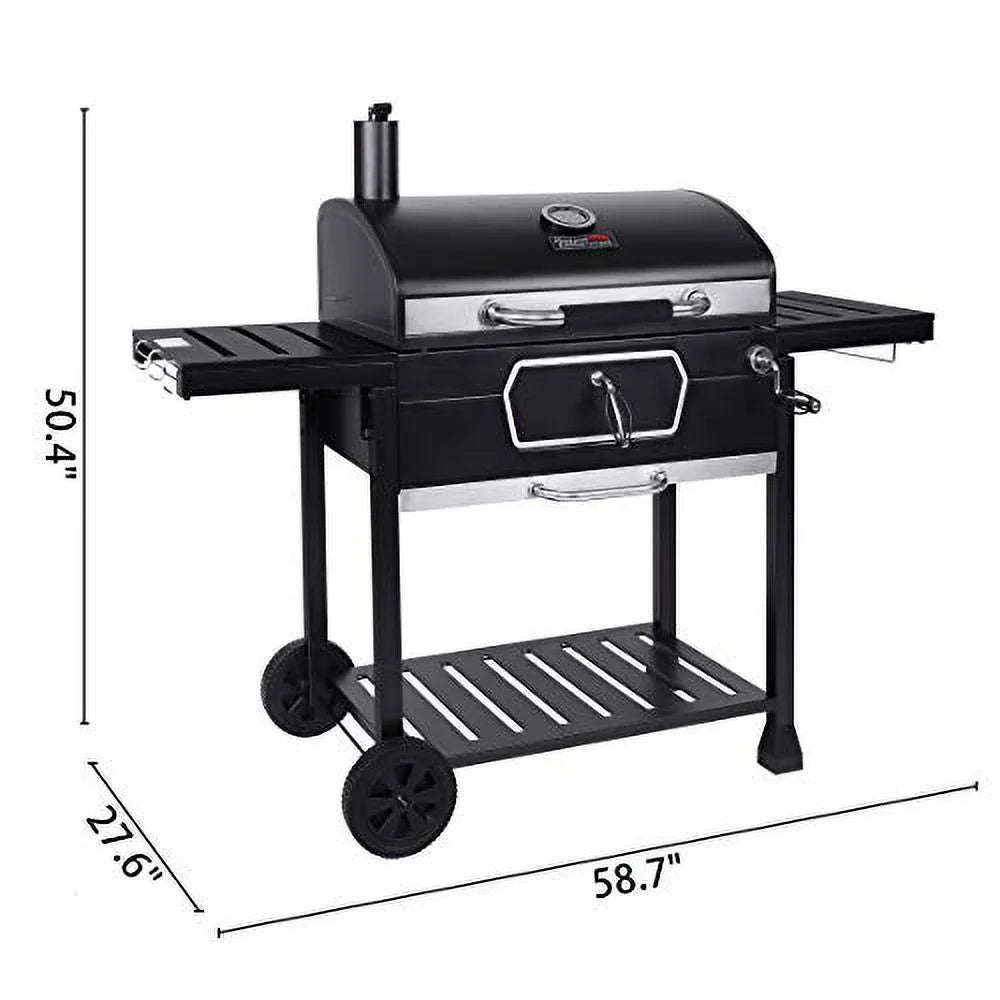 Royal Gourmet CD2030AN Centimeter Charcoal Grill, Deluxe BBQ Smoker Picnic Camping Patio Backyard Cooking, Onyx Large
