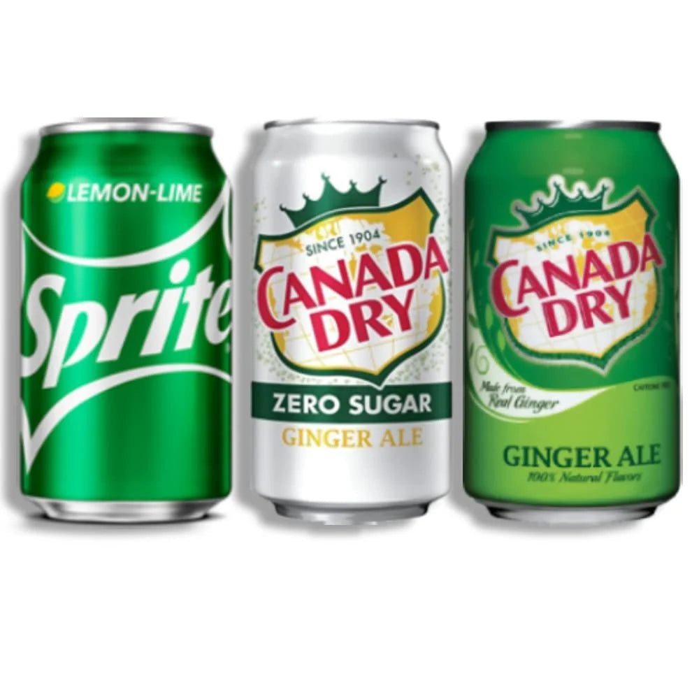 Canada Dry Soft Drink 3 Flavor Variety Pack, Canada Dry Ale, Sprite And Canada Dry Diet 7.5 Fl Oz Mini Cans (Pack Of 18)